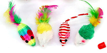 Close-up of the small toy mice included in the Play Pack